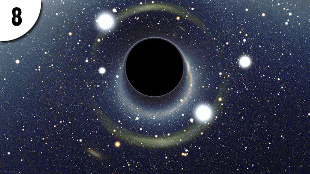 8. Un des objets les plus mystérieux du cosmos, duquel rien ne peut s’échapper, et qui pourrait conduire vers d’autres univers. Trou noir, trou de vers et univers multiples.